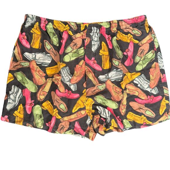 Silk Society Vintage Men’s Silk Boxers | Shoe Print Pattern | Size L - Picture 1 of 2